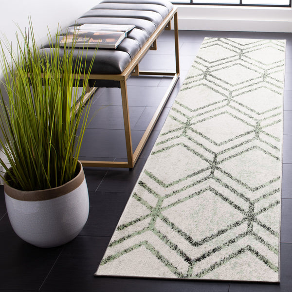 Safavieh Adirondack Modern Geometric Area Rug - Stylish, Durable & Oeko-tex Certified For Elegant Spaces Ivory ,Sage 55% Polypropylene,40% Jute,5% Polyester Adr253d-6r