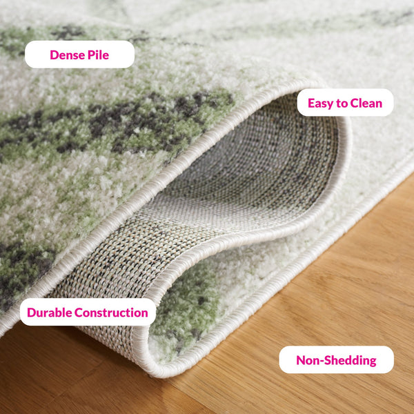 Safavieh Adirondack Modern Geometric Area Rug - Stylish, Durable & Oeko-tex Certified For Elegant Spaces Ivory ,Sage 55% Polypropylene,40% Jute,5% Polyester Adr253d-6r