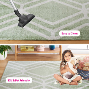 Safavieh Adirondack Modern Geometric Area Rug - Stylish, Durable & Oeko-tex Certified For Elegant Spaces Sage ,Ivory 55% Polypropylene,40% Jute,5% Polyester Adr253w-6r