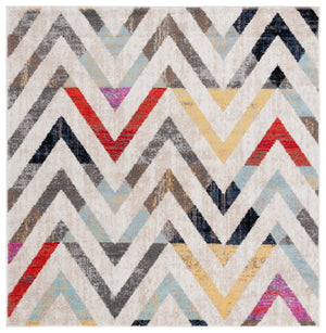 Safavieh Adirondack 291 Power Loomed 55% Polypropylene, 40% Jute, 5% Polyester Bohemian Rug Ivory / Grey Rust ADR291A-6SQ