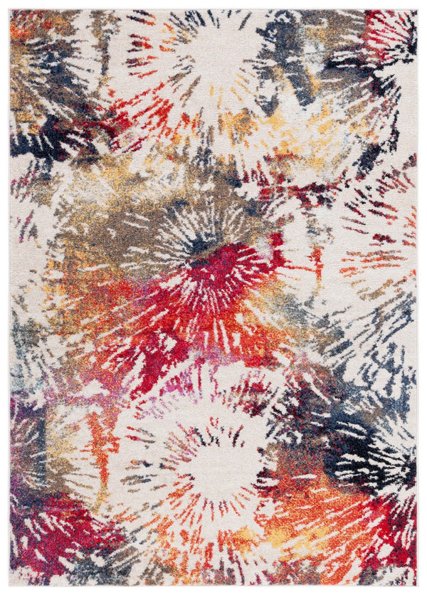 Safavieh Adirondack 292 Power Loomed 55% Polypropylene, 40% Jute, 5% Polyester Bohemian Rug Ivory / Fuchsia Gold ADR292A-9