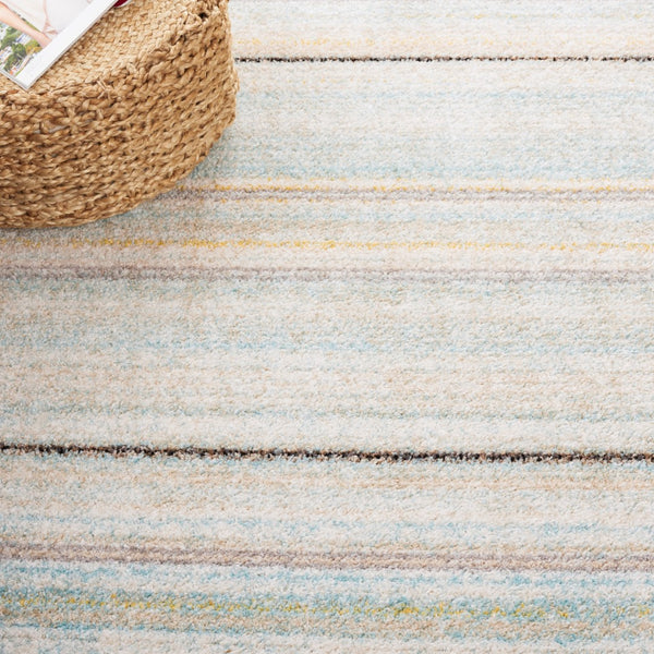 Safavieh Adirondack 293 Power Loomed 55% Polypropylene, 40% Jute, 5% Polyester Bohemian Rug Ivory / Blue Grey ADR293M-9