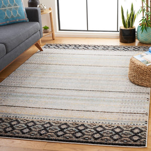 Safavieh Adirondack 293 Power Loomed 55% Polypropylene, 40% Jute, 5% Polyester Bohemian Rug Ivory / Blue Grey ADR293M-9