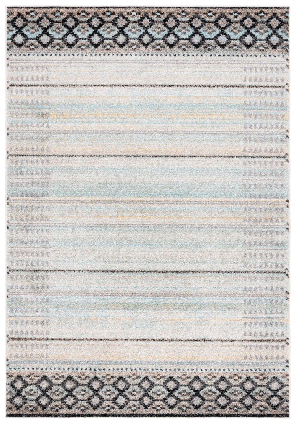 Safavieh Adirondack 293 Power Loomed 55% Polypropylene, 40% Jute, 5% Polyester Bohemian Rug Ivory / Blue Grey ADR293M-9
