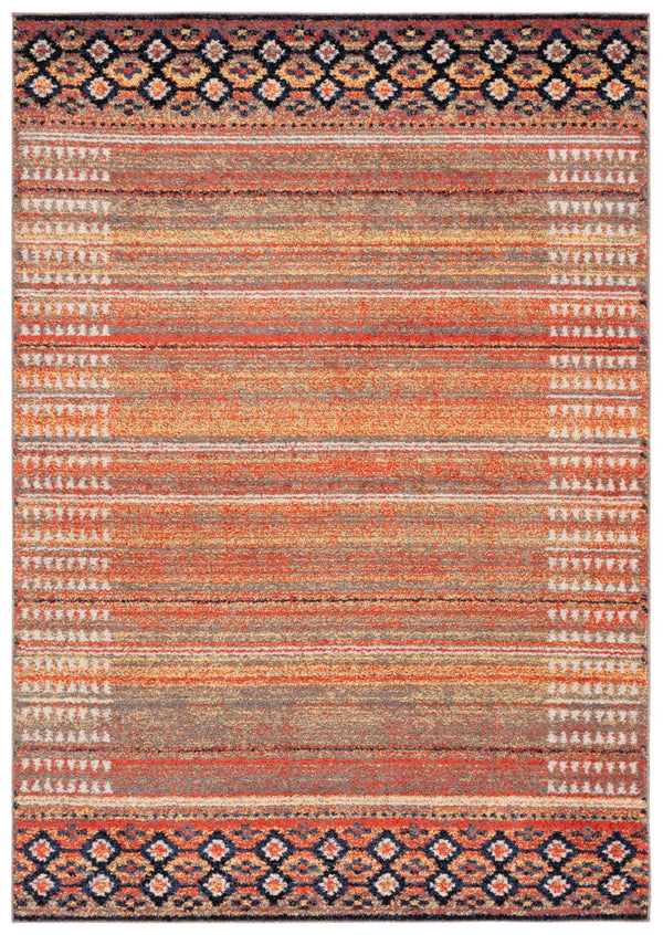 Safavieh Adirondack 293 Power Loomed 55% Polypropylene, 40% Jute, 5% Polyester Bohemian Rug Rust / Ivory Navy ADR293P-9