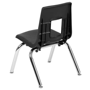 English Elm Mickey Ergonomic Student Stack Chair for Classrooms and Daycares - Durable, Space-Saving Design Black ADV-SSC-12BLK