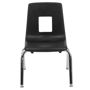 English Elm Mickey Ergonomic Student Stack Chair for Classrooms and Daycares - Durable, Space-Saving Design Black ADV-SSC-12BLK