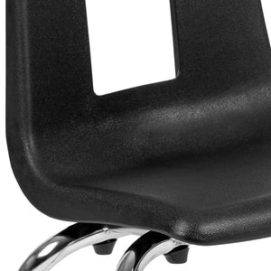 English Elm Mickey Ergonomic Student Stack Chair for Classrooms and Daycares - Durable, Space-Saving Design Black ADV-SSC-12BLK
