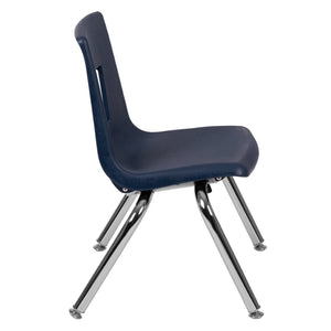 English Elm Mickey Ergonomic Student Stack Chair for Classrooms and Daycares - Durable, Space-Saving Design Navy ADV-SSC-12NAVY