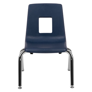 English Elm Mickey Ergonomic Student Stack Chair for Classrooms and Daycares - Durable, Space-Saving Design Navy ADV-SSC-12NAVY