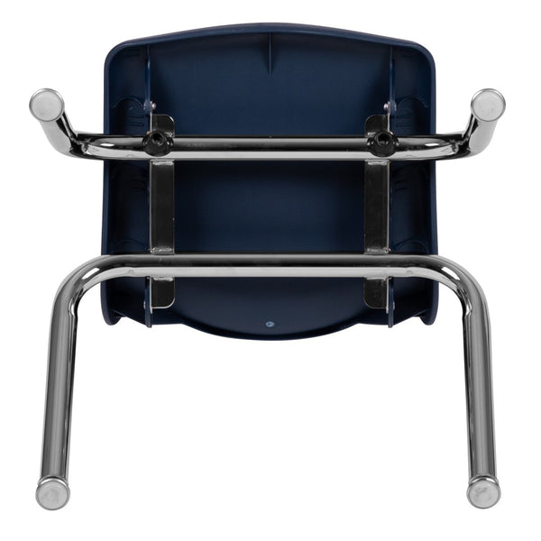 English Elm Mickey Ergonomic Student Stack Chair for Classrooms and Daycares - Durable, Space-Saving Design Navy ADV-SSC-12NAVY