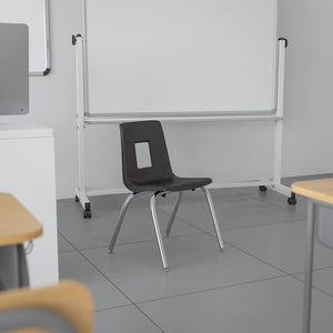 English Elm Mickey Advantage Student Stack Chair for Grades K-2 – Ergonomic, Durable, Space-Saving Design Black ADV-SSC-14BLK