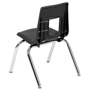 English Elm Mickey Advantage Student Stack Chair for Grades K-2 – Ergonomic, Durable, Space-Saving Design Black ADV-SSC-14BLK