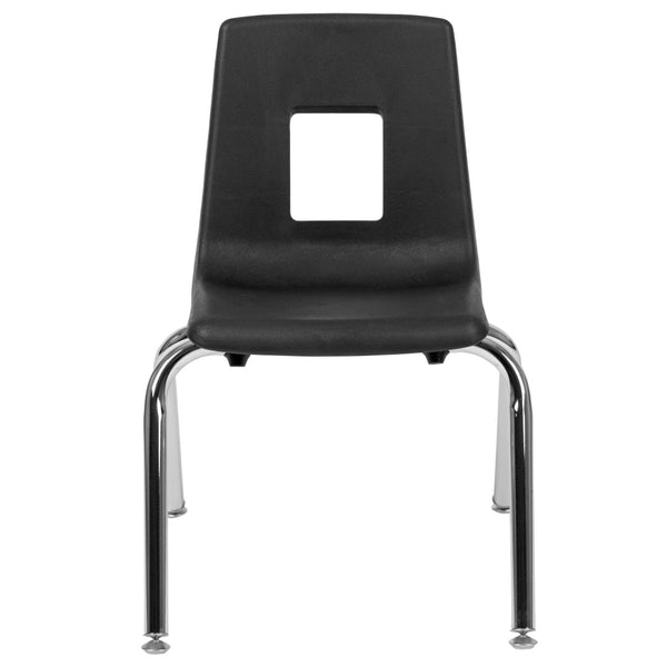 English Elm Mickey Advantage Student Stack Chair for Grades K-2 – Ergonomic, Durable, Space-Saving Design Black ADV-SSC-14BLK