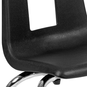 English Elm Mickey Advantage Student Stack Chair for Grades K-2 – Ergonomic, Durable, Space-Saving Design Black ADV-SSC-14BLK