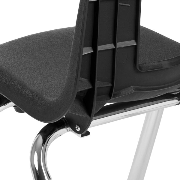 English Elm Mickey Advantage Student Stack Chair for Grades K-2 – Ergonomic, Durable, Space-Saving Design Black ADV-SSC-14BLK