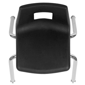 English Elm Mickey Advantage Student Stack Chair for Grades K-2 – Ergonomic, Durable, Space-Saving Design Black ADV-SSC-14BLK
