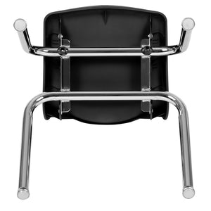 English Elm Mickey Advantage Student Stack Chair for Grades K-2 – Ergonomic, Durable, Space-Saving Design Black ADV-SSC-14BLK