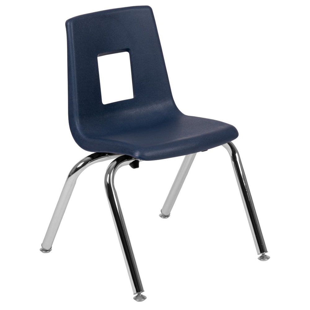 English Elm Mickey Advantage Student Stack Chair for Grades K-2 – Ergonomic, Durable, Space-Saving Design Navy ADV-SSC-14NAVY