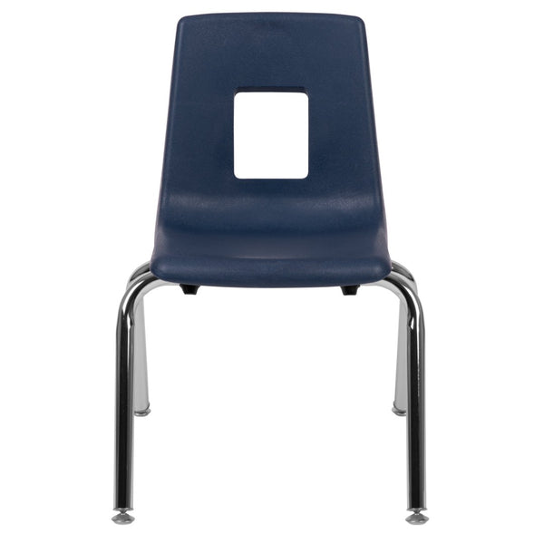 English Elm Mickey Advantage Student Stack Chair for Grades K-2 – Ergonomic, Durable, Space-Saving Design Navy ADV-SSC-14NAVY