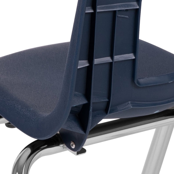 English Elm Mickey Advantage Student Stack Chair for Grades K-2 – Ergonomic, Durable, Space-Saving Design Navy ADV-SSC-14NAVY
