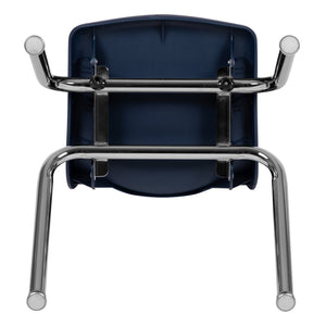 English Elm Mickey Advantage Student Stack Chair for Grades K-2 – Ergonomic, Durable, Space-Saving Design Navy ADV-SSC-14NAVY