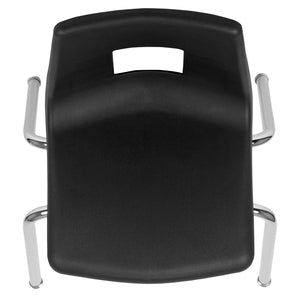 English Elm Mickey Stackable Student Chair for Classroom Comfort - Ergonomic Design, Durable, Space-Saving Solution Black ADV-SSC-16BLK