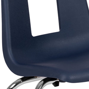 English Elm Mickey Stackable Student Chair for Classroom Comfort - Ergonomic Design, Durable, Space-Saving Solution Navy ADV-SSC-16NAVY