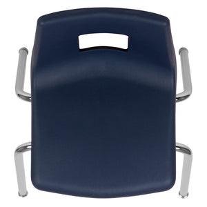 English Elm Mickey Stackable Student Chair for Classroom Comfort - Ergonomic Design, Durable, Space-Saving Solution Navy ADV-SSC-16NAVY