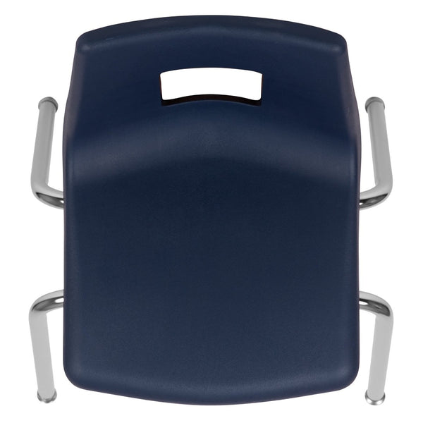 English Elm Mickey Stackable Student Chair for Classroom Comfort - Ergonomic Design, Durable, Space-Saving Solution Navy ADV-SSC-16NAVY