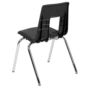 English Elm Mickey Student Stack Chair – Ergonomic Design, Durable Construction & Space-Saving for Classrooms Black ADV-SSC-18BLK