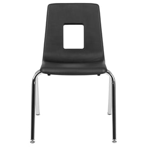 English Elm Mickey Student Stack Chair – Ergonomic Design, Durable Construction & Space-Saving for Classrooms Black ADV-SSC-18BLK