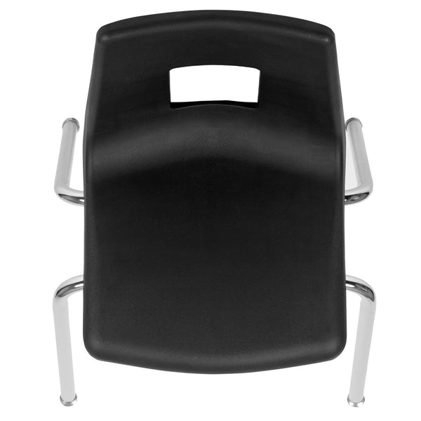 English Elm Mickey Student Stack Chair – Ergonomic Design, Durable Construction & Space-Saving for Classrooms Black ADV-SSC-18BLK