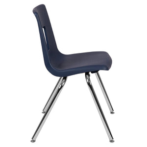 English Elm Mickey Student Stack Chair – Ergonomic Design, Durable Construction & Space-Saving for Classrooms Navy ADV-SSC-18NAVY