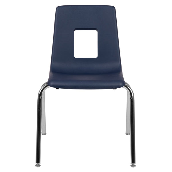 English Elm Mickey Student Stack Chair – Ergonomic Design, Durable Construction & Space-Saving for Classrooms Navy ADV-SSC-18NAVY