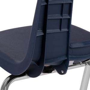 English Elm Mickey Student Stack Chair – Ergonomic Design, Durable Construction & Space-Saving for Classrooms Navy ADV-SSC-18NAVY