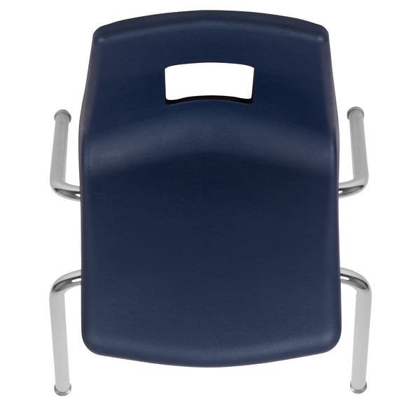 English Elm Mickey Student Stack Chair – Ergonomic Design, Durable Construction & Space-Saving for Classrooms Navy ADV-SSC-18NAVY