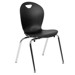 English Elm Mickey Ergonomic Black Stackable Student Chair - Durable, Space-Saving Design with Comfort & Style ADV-TITAN-18BLK