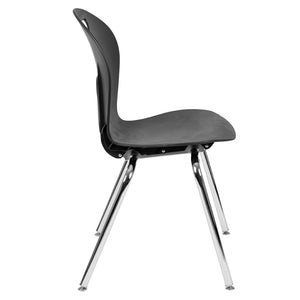English Elm Mickey Ergonomic Black Stackable Student Chair - Durable, Space-Saving Design with Comfort & Style ADV-TITAN-18BLK