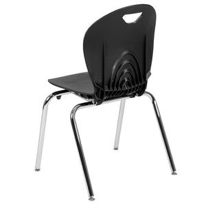 English Elm Mickey Ergonomic Black Stackable Student Chair - Durable, Space-Saving Design with Comfort & Style ADV-TITAN-18BLK
