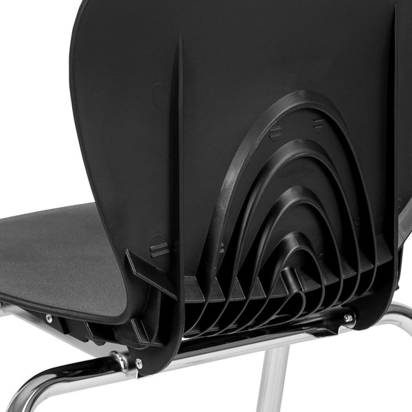 English Elm Mickey Ergonomic Black Stackable Student Chair - Durable, Space-Saving Design with Comfort & Style ADV-TITAN-18BLK