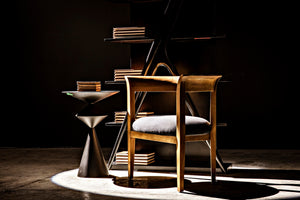 Noir Webster Club Chair in Teak - Handcrafted Elegance with Black Cotton Cushion for Timeless Comfort AE-104T