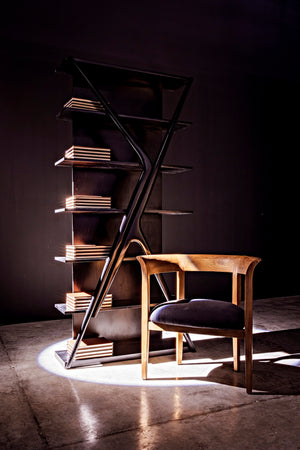 Noir Webster Club Chair in Teak - Handcrafted Elegance with Black Cotton Cushion for Timeless Comfort AE-104T