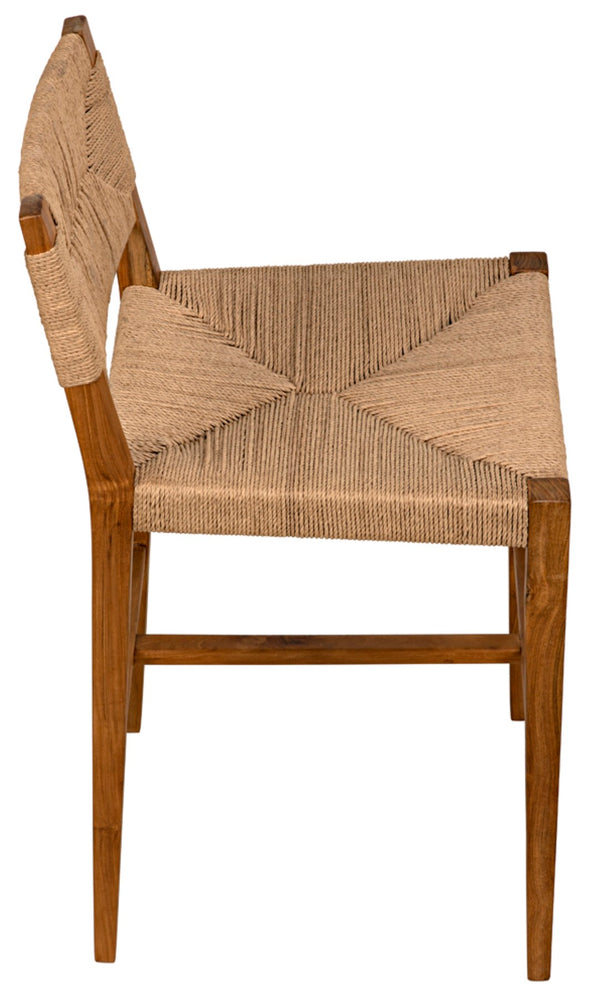 Noir Bran Counter Stool - Handcrafted Solid Teak with Danish Cord Seating for Modern Coastal Elegance AE-122T-S