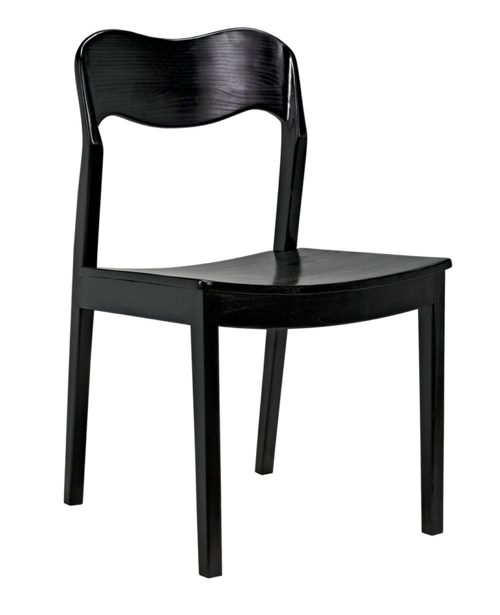 Noir Weller Chair - Handcrafted Charcoal Dining Chair with Minimalist Design for Modern Spaces AE-141CHB