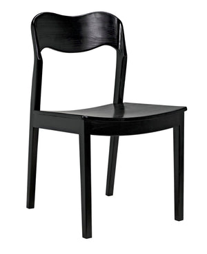 Noir Weller Chair - Handcrafted Charcoal Dining Chair with Minimalist Design for Modern Spaces AE-141CHB