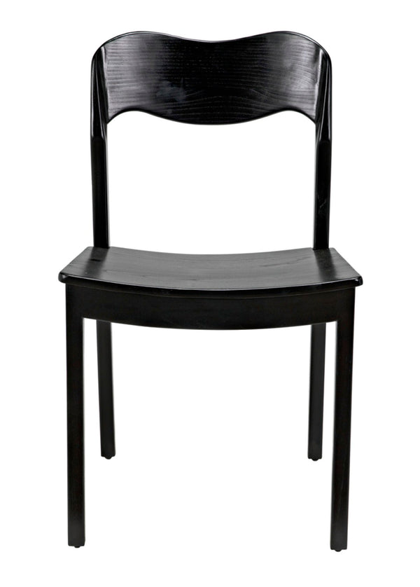 Noir Weller Chair - Handcrafted Charcoal Dining Chair with Minimalist Design for Modern Spaces AE-141CHB