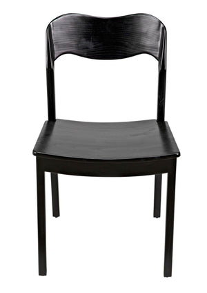 Noir Weller Chair - Handcrafted Charcoal Dining Chair with Minimalist Design for Modern Spaces AE-141CHB