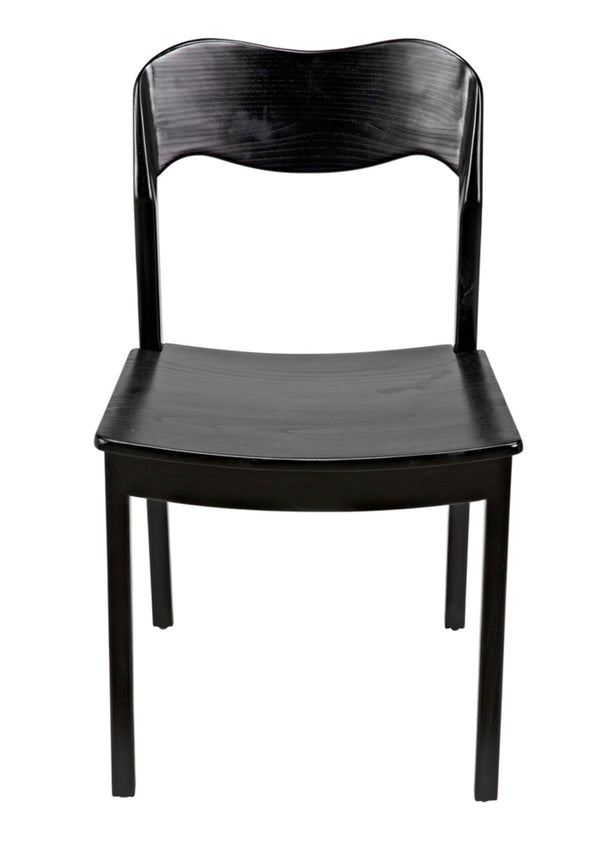 Noir Weller Chair - Handcrafted Charcoal Dining Chair with Minimalist Design for Modern Spaces AE-141CHB
