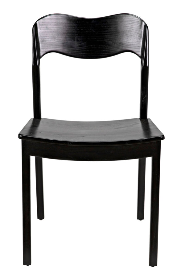 Noir Weller Chair - Handcrafted Charcoal Dining Chair with Minimalist Design for Modern Spaces AE-141CHB
